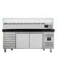 EASYLINE Pizzakühltisch 800 / 2-türig & 7 Schubladen "schwarz" inkl. Kühlaufsatz GN1/4 - Gastro-Bedarf24 GmbH