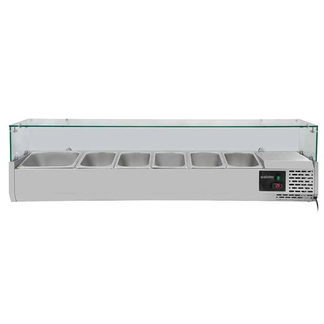 EASYLINE Pizzakühltisch 800 / 2-türig "grau" inkl. Kühlaufsatz GN1/3 - Gastro-Bedarf24 GmbH