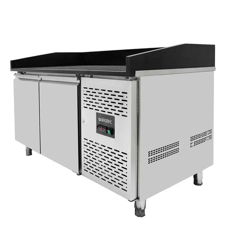 EASYLINE Pizzakühltisch 800 / 2-türig "schwarz" inkl. Kühlaufsatz GN1/3 - Gastro-Bedarf24 GmbH