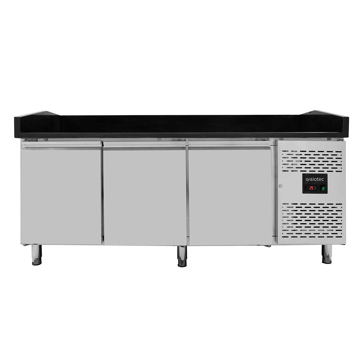 EASYLINE Pizzakühltisch 800 / 3-türig "schwarz" inkl. Kühlaufsatz GN1/4