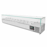 EASYLINE Pizzakühltisch 800 / 3-türig "schwarz" inkl. Kühlaufsatz GN1/4 - Gastro-Bedarf24 GmbH