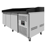 EASYLINE Pizzakühltisch 800 / 3-türig "schwarz" inkl. Kühlaufsatz GN1/4 - Gastro-Bedarf24 GmbH