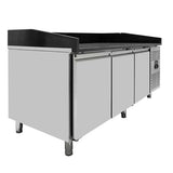 EASYLINE Pizzakühltisch 800 / 3-türig "schwarz" inkl. Kühlaufsatz GN1/4 - Gastro-Bedarf24 GmbH