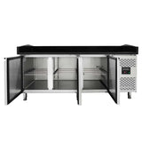 EASYLINE Pizzakühltisch 800 / 3-türig "schwarz" inkl. Kühlaufsatz GN1/4 - Gastro-Bedarf24 GmbH