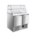 EASYLINE Saladette 700 / 2-fach mit eckigem Glasaufsatz - Gastro-Bedarf24 GmbH
