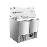 EASYLINE Saladette 700 / 2-fach mit eckigem Glasaufsatz - Gastro-Bedarf24 GmbH