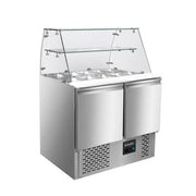 EASYLINE Saladette 700 / 2-fach mit eckigem Glasaufsatz - Gastro-Bedarf24 GmbH