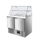 EASYLINE Saladette 700 / 2-fach mit eckigem Glasaufsatz - Gastro-Bedarf24 GmbH