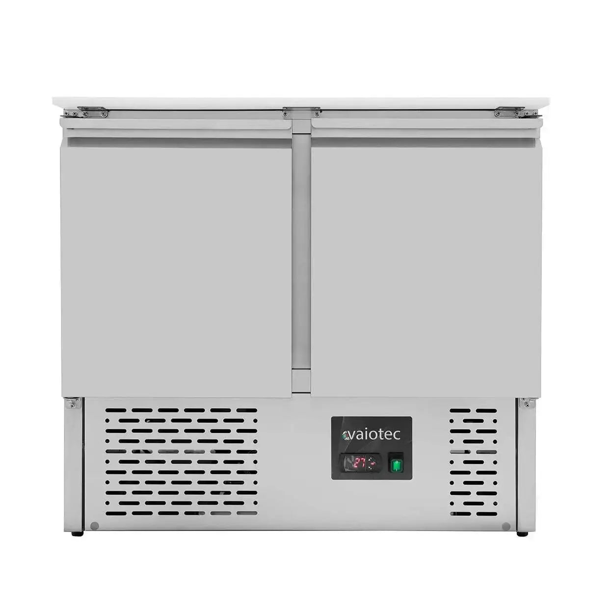 Vaiotec Tiefkühltisch mit 2 Türen, Edelstahl, professionell für Gastronomie, digitaler Temperaturanzeige