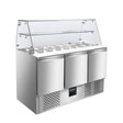 EASYLINE Saladette 700 / 3-fach mit eckigem Glasaufsatz - Gastro-Bedarf24 GmbH