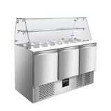 EASYLINE Saladette 700 / 3-fach mit eckigem Glasaufsatz - Gastro-Bedarf24 GmbH