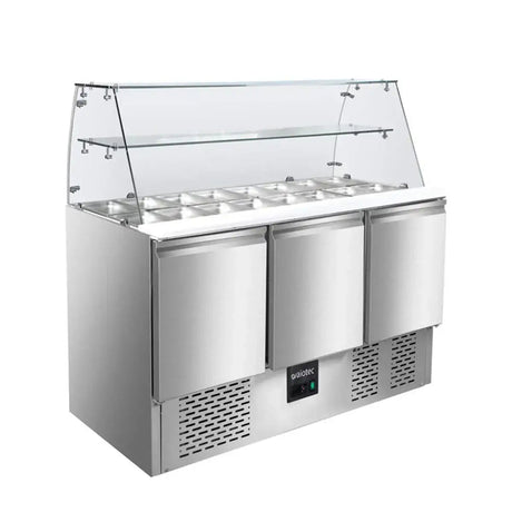 EASYLINE Saladette 700 / 3-fach mit eckigem Glasaufsatz - Gastro-Bedarf24 GmbH
