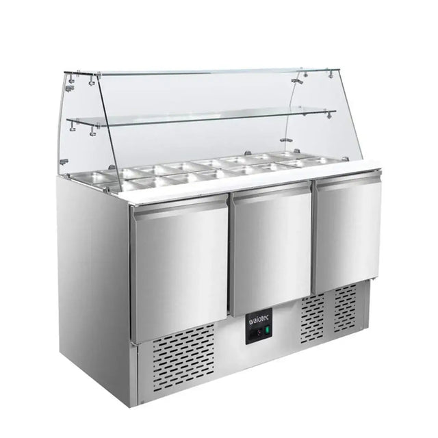 EASYLINE Saladette 700 / 3-fach mit eckigem Glasaufsatz - Gastro-Bedarf24 GmbH
