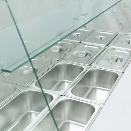 EASYLINE Saladette 700 / 3-fach mit eckigem Glasaufsatz - Gastro-Bedarf24 GmbH