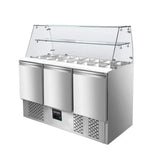 EASYLINE Saladette 700 / 3-fach mit eckigem Glasaufsatz - Gastro-Bedarf24 GmbH