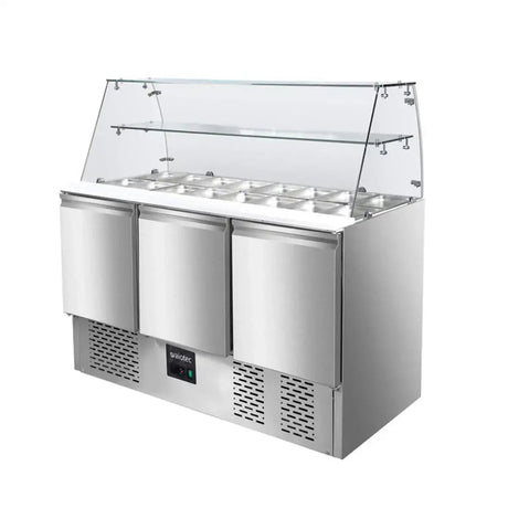 EASYLINE Saladette 700 / 3-fach mit eckigem Glasaufsatz - Gastro-Bedarf24 GmbH