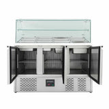 EASYLINE Saladette 700 / 3-fach mit eckigem Glasaufsatz - Gastro-Bedarf24 GmbH