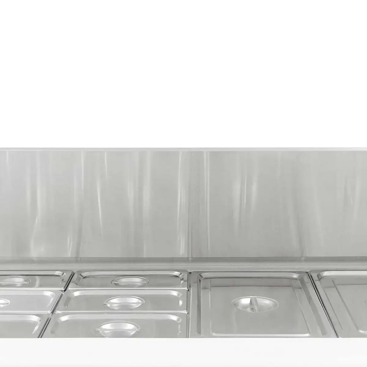Edelstahl-Buffettablett mit Deckeln und Ablauf für Gastronomie