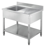 EASYLINE Spültisch 600 / 1 Becken links und Abtropffläche B:1200 - Gastro-Bedarf24 GmbH