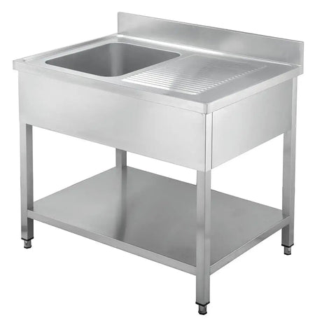 EASYLINE Spültisch 600 / 1 Becken links und Abtropffläche B:1200 - Gastro-Bedarf24 GmbH