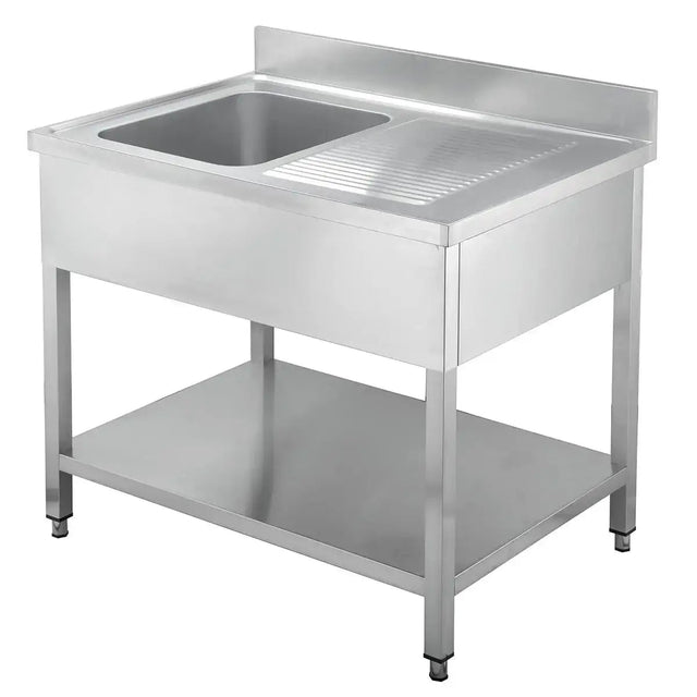 EASYLINE Spültisch 600 / 1 Becken links und Abtropffläche B:1200 - Gastro-Bedarf24 GmbH