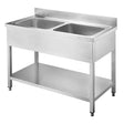 EASYLINE Spültisch 600 / 2 Becken B:1200 - Gastro-Bedarf24 GmbH