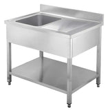 EASYLINE Spültisch 700 / 1 Becken links und Abtropffläche B:1200 - Gastro-Bedarf24 GmbH