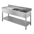EASYLINE Spültisch 700 / 2 Becken rechts und Abtropffläche B:1600 - Gastro-Bedarf24 GmbH