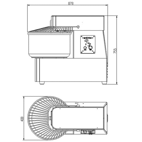 EASYLINE Teigknetmaschine fester Kessel - 40 Liter / 400 Volt - Gastro-Bedarf24 GmbH