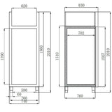EASYLINE Tiefkühlschrank 650 L / 1-türig GN2/1 - Monoblock, 740 x 830 mm - Gastro-Bedarf24 GmbH