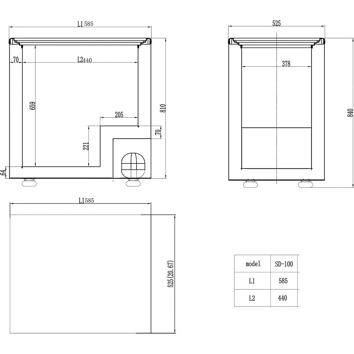 EASYLINE Tiefkühltruhe 100 mit Glasschiebedeckel - Gastro-Bedarf24 GmbH