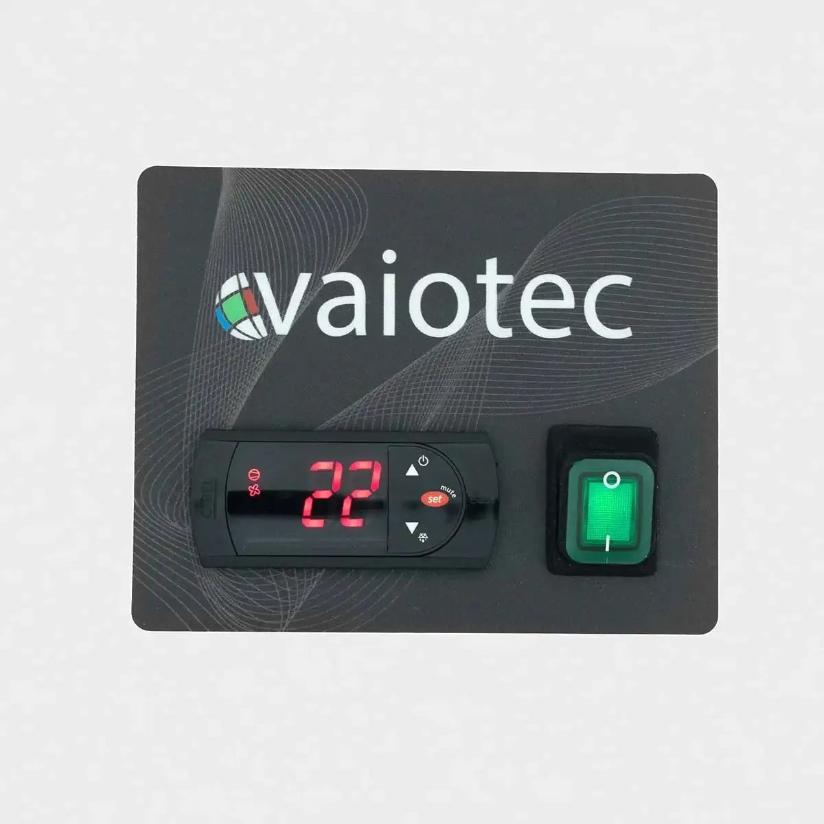 Vaiotec Thermostat mit digitaler Anzeige und grünem Schalter für Gastronomiegeräte