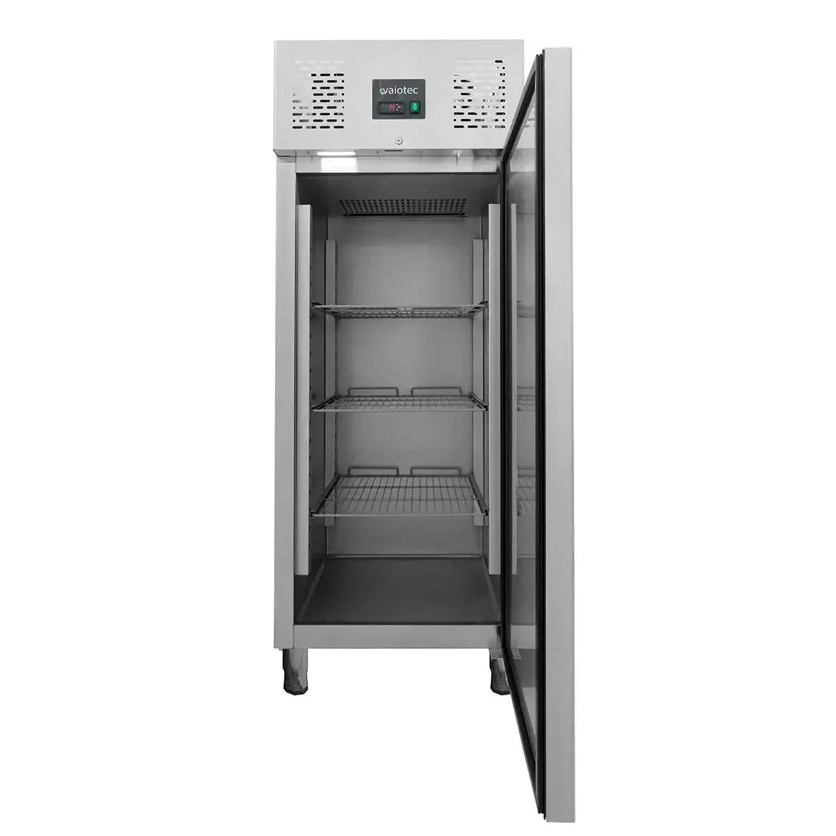 Edelstahl-Kühlschrank mit Glastür und 3 Edelstahlregalen für Gastronomie, professionell und robust