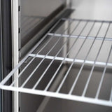 EASYLINE Zubereitungstisch / 4-fach mit Türen, Glasaufbau, für 6x GN 1/1 "schwarz", 2500 x 800 mm