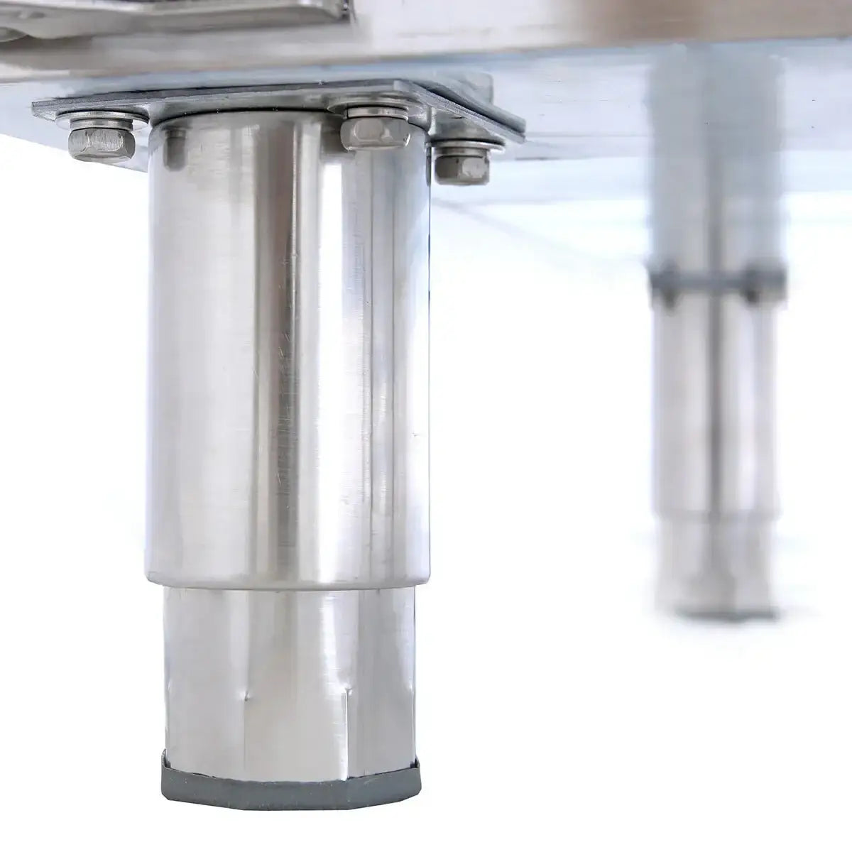 EASYLINE Zubereitungstisch / 4-fach mit Türen, Glasaufbau, für 6x GN 1/1 "grau", 2500 x 800 mm