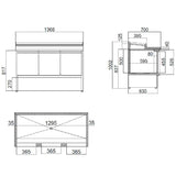 EASYLINE Zubereitungstisch Mini 700 / 3 - fach für 8x GN 1/6 - Gastro - Bedarf24