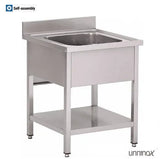 ECO Spültisch / 1 Becken , 800 x 700 mm - Gastro-Bedarf24 GmbH