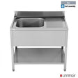 ECO Spültisch / 1 Becken links + Abtropffläche , 1400 x 700 mm - Gastro-Bedarf24 GmbH