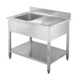 ECO Spültisch 100 x 60 x 85 cm - 1 Becken links - Gastro-Bedarf24 GmbH