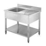 ECO Spültisch 100 x 60 x 85 cm - 1 Becken links - Gastro-Bedarf24 GmbH