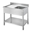 ECO Spültisch 100 x 60 x 85 cm - 1 Becken rechts - Gastro-Bedarf24 GmbH