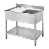 ECO Spültisch 100 x 60 x 85 cm - 1 Becken rechts - Gastro-Bedarf24 GmbH