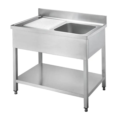 ECO Spültisch 100 x 60 x 85 cm - 1 Becken rechts - Gastro-Bedarf24 GmbH