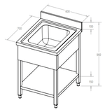 ECO Spültisch 60 x 70 mit 1 Becken - Gastro - Bedarf24