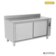 Edelstahl Wärmeschrank mit Aufkantung - 1500x700xH850mm - Gastro-Bedarf24 GmbH