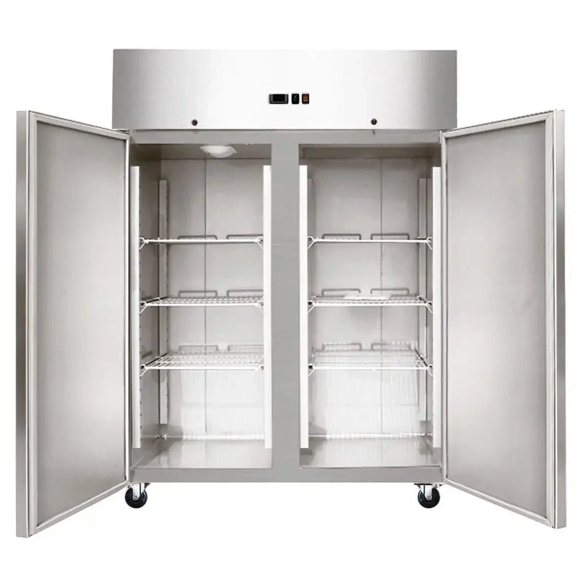 Edelstahlkühlschrank, Inhalt 1333 Liter, GN2/1 mit Räder - Gastro-Bedarf24 GmbH