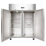 Edelstahlkühlschrank, Inhalt 1333 Liter, GN2/1 mit Räder - Gastro-Bedarf24 GmbH