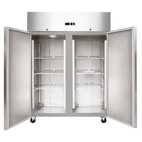 Edelstahlkühlschrank, Inhalt 1333 Liter, GN2/1 mit Räder - Gastro-Bedarf24 GmbH