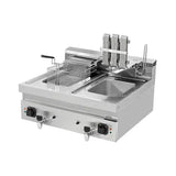 Elektrische Fritteuse 2x12L – 2x9kW (Hohe Leistung) - Gastro-Bedarf24 GmbH