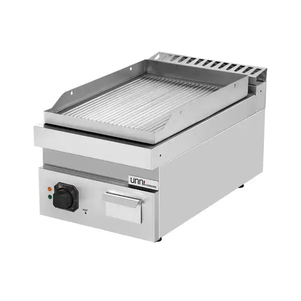 Elektrische Grillplatte - 400x700x350 mm – gerillt - 4,5 kW - Gastro-Bedarf24 GmbH